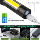 Axya Super Bright LED Flashlight: Waterproof Zoom Torch, High Lumen, USB Charging