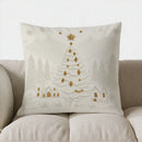 Axyaa Wintery Forest Deer & Houses Print Pillow Cover