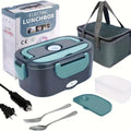 Axyaa Stainless Steel 2-In-1 Electric Lunch Box for Heating Food On-the-Go