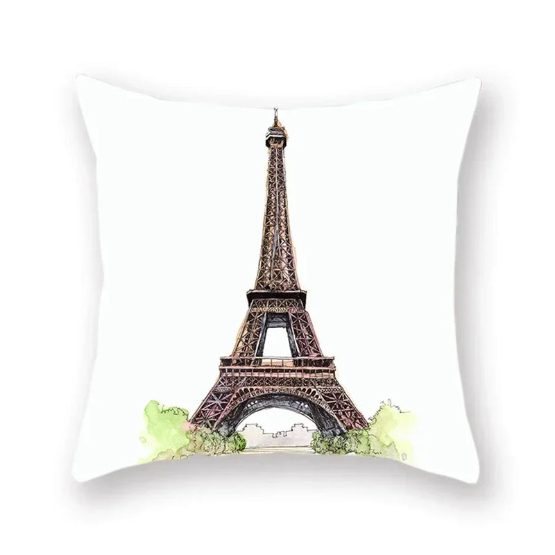 Axyaa World Buildings Printed Cushion Covers