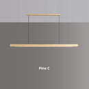 Axyaa Wood LED Pendant Lights: Modern Nordic Strip Ceiling Lamps for Home & Office