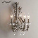 Axyaa Vintage Crystal White Wall Lamp: Elegant Lighting for Bedroom, Living Room & Nursery