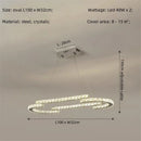 Axyaa Crystal LED Chandelier Foyer Pendant Lighting Modern Luxury Steel Lamp