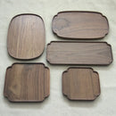 Axyaa Black Walnut Lace Tray for Bread, Fruit, Snacks - Plum Blossom Edge - Tea Tray