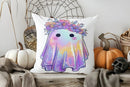 Colorful Ghost & Pumpkin Pillow Cover for Sofa, Bedroom, Car by Axyaa