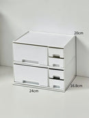 Axyaa Desktop Organizer Storage Box with Multi-grid Drawers for Small Items and Stationery