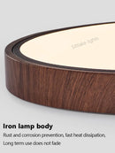 Axyaa Modern LED Walnut Wood Grain Ceiling Lamp for Master Bedroom