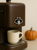 Axyaa Wood Bat Decorative Stickers, Cute Coffee-Loving Design
