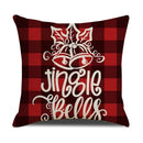 Axyaa Christmas Linen Print Throw Pillow Cover for Home Sofa, Living Room and Bedroom