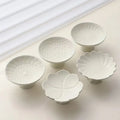 Axyaa White Ceramic Lace Fruit Plate Set
