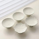 Axyaa White Ceramic Lace Fruit Plate Set