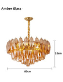 Axyaa Glass Ceiling Chandelier: Luxury Colorful Modern Lighting for Living Room, Villa, Kitchen