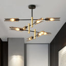 Axyaa Sputnik Glass & Iron Chandelier: Elegant Nordic E14 Lighting for Dining, Bedroom & Kitchen