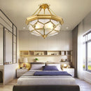 Axyaa Copper Glass Ceiling Light Vintage Retro Indoor Lamp