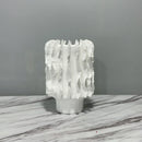 Axyaa Handcrafted Pleated Ceramic Vase with Irregular Ripples