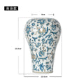 Axyaa Blue & White Porcelain Ceramic Vase Chinese Style Home Decor Flowerpot