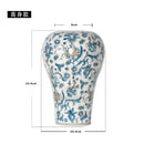 Axyaa Blue & White Porcelain Ceramic Vase Chinese Style Home Decor Flowerpot