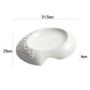 Axyaa Rock Patterned Ceramic Soup Plate Salad Plate Dessert Dish Sashimi Dish