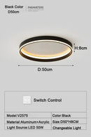 Axyaa Nordic LED Ceiling Lamp - Minimalist Black White Lighting
