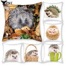 Hedgehog Print Pillow Cover for Home Sofa Decor - Axyaa