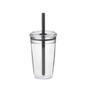 Axyaa 450ml Cute Clear Straw Water Tumbler Bottle - Ideal for Cold Drinks & Juices