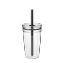 Axyaa 450ml Cute Clear Straw Water Tumbler Bottle - Ideal for Cold Drinks & Juices