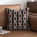 Axyaa Geometric Cut Velvet Pillow Cover 45x45cm Ivory Coffee Green Grey Luxe Décor