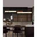 Axyaa Retro Wood Grain Long Strip Chandelier for Bar, Living Room, Office & More