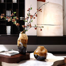 Axyaa Gradient Glass Vase with Irregular Flowers Home Decoration Arrangement