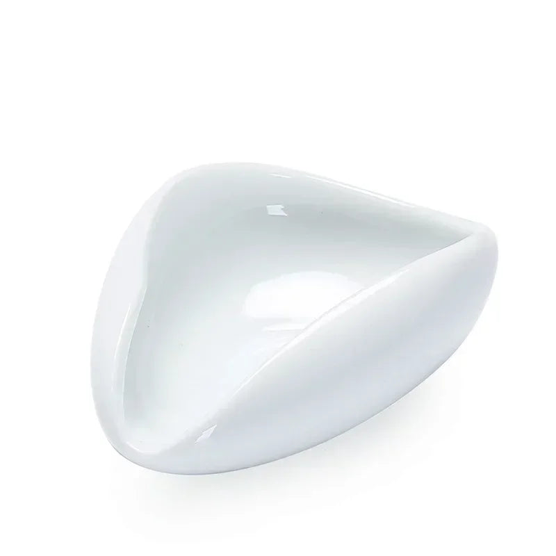 Axyaa White Ceramic Coffee Bean Tea Set with Trays, Spoon, and Separator
