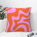 Axyaa Hot Pink & Red-Orange Polyester Pillowcase for Home Sofa Decor