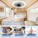 Axyaa LED Ceiling Fan Light Remote Control 4-Speed Bedroom Kitchen Decor Fans Lamp