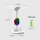 Axyaa Rechargeable Table Lamp with Fan, Clock Display, and LED Reading Light