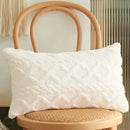 Axyaa Twist Knit Plush Cream Pillow Cover Vintage Knitted Cushion Case