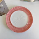 Axyaa Ceramic Dessert Plates: Colorful Underglaze Cake and Dining Plate Set