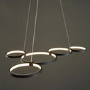 Axyaa Modern Black LED Chandelier for Living Room, Dimmable Kitchen Lighting
