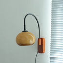 Axya Soot Glass Solid Wood Wall Lamp for Bedroom Study Living Room