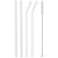 Axyaa Glass Straws Set - High Borosilicate Bent 8pcs Drinking Straw Pack