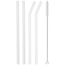 Axyaa Glass Straws Set - High Borosilicate Bent 8pcs Drinking Straw Pack