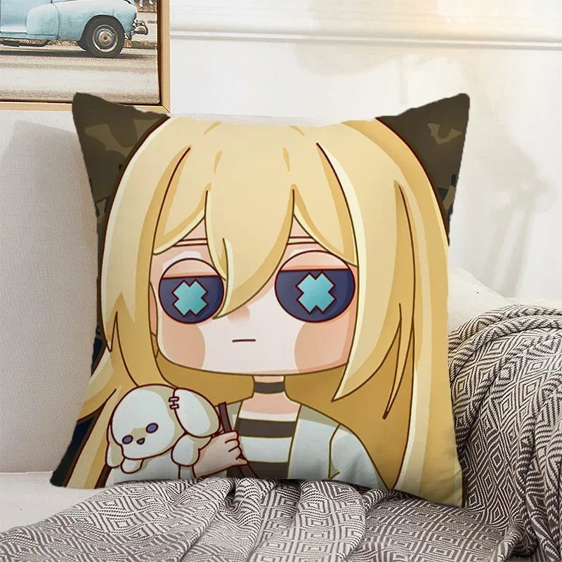 Axyaa Anime Bed Pillow Case 45x45 Decorative Cushion Cover Home Sofa Decor
