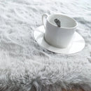 Axyaa Ultra Soft Faux Rabbit Fur Rug - Gray Fluffy Living Room Bedroom Carpet