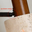 Axyaa Stone LED Wall Light Up Down Rotate Pull Chain Switch Iron Wood Lamp
