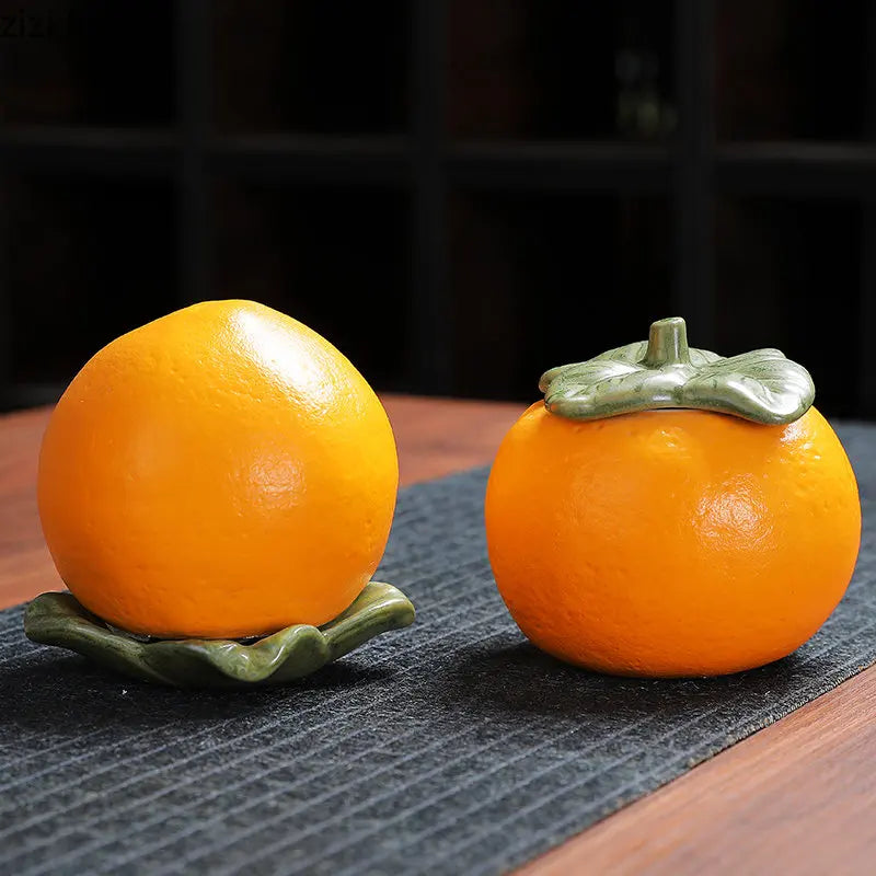 Axya Orange Tea Canister: Ceramic Airtight Storage Container for Coffee, Sugar, Tea