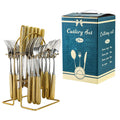 Axyaa 24-Piece Stainless Steel Hammer Pattern Cutlery Set