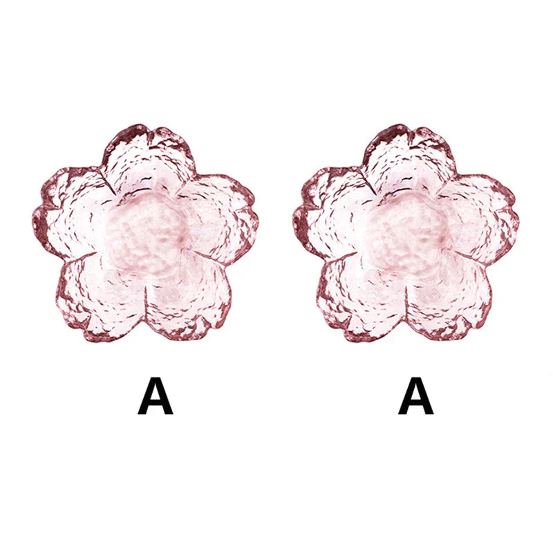 Mini Sakura Bowl Set - Set of 2 Glass Plates with Gold Border for Desserts