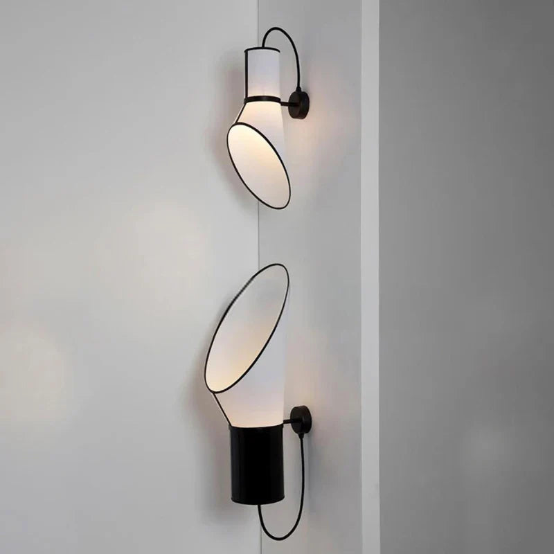 Axyaa White Cloth Lampshade Wall Light for Bedroom | Art Deco Sconce