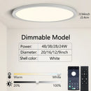 Axyaa 20-Inch Smart LED Ceiling Light: App Remote Control, Dimmable, Ultra-thin - for Living Room, Bedroom