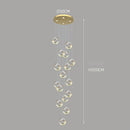Axyaa Modern Crystal Chandelier Stair Pendant Lamp Living Room Lighting