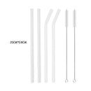 Axyaa Glass Straw Set: Reusable Straws for Smoothies & Cocktails