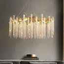 Luxury Crystal Chandeliers: Axyaa Long Round LED Pendant Lamp